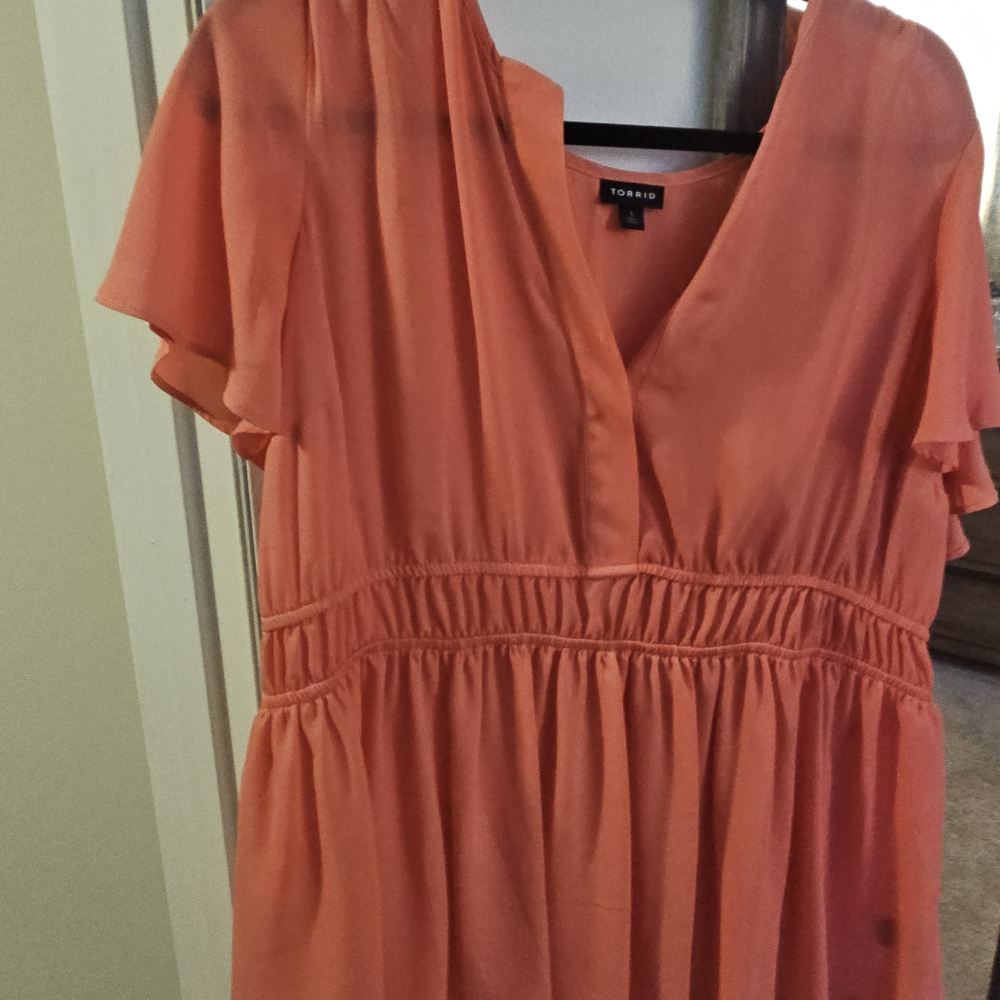 Torrid Coral Short Sleeve Shirt